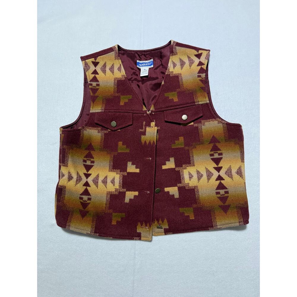 Vintage Pendleton Knockabout Buttonup Maroon Wool… - image 1